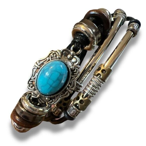 Bundle Sale 3 for $15 | Black Triple Strand Bracelet with Stainless Steel Clasp - Picture 4 of 8